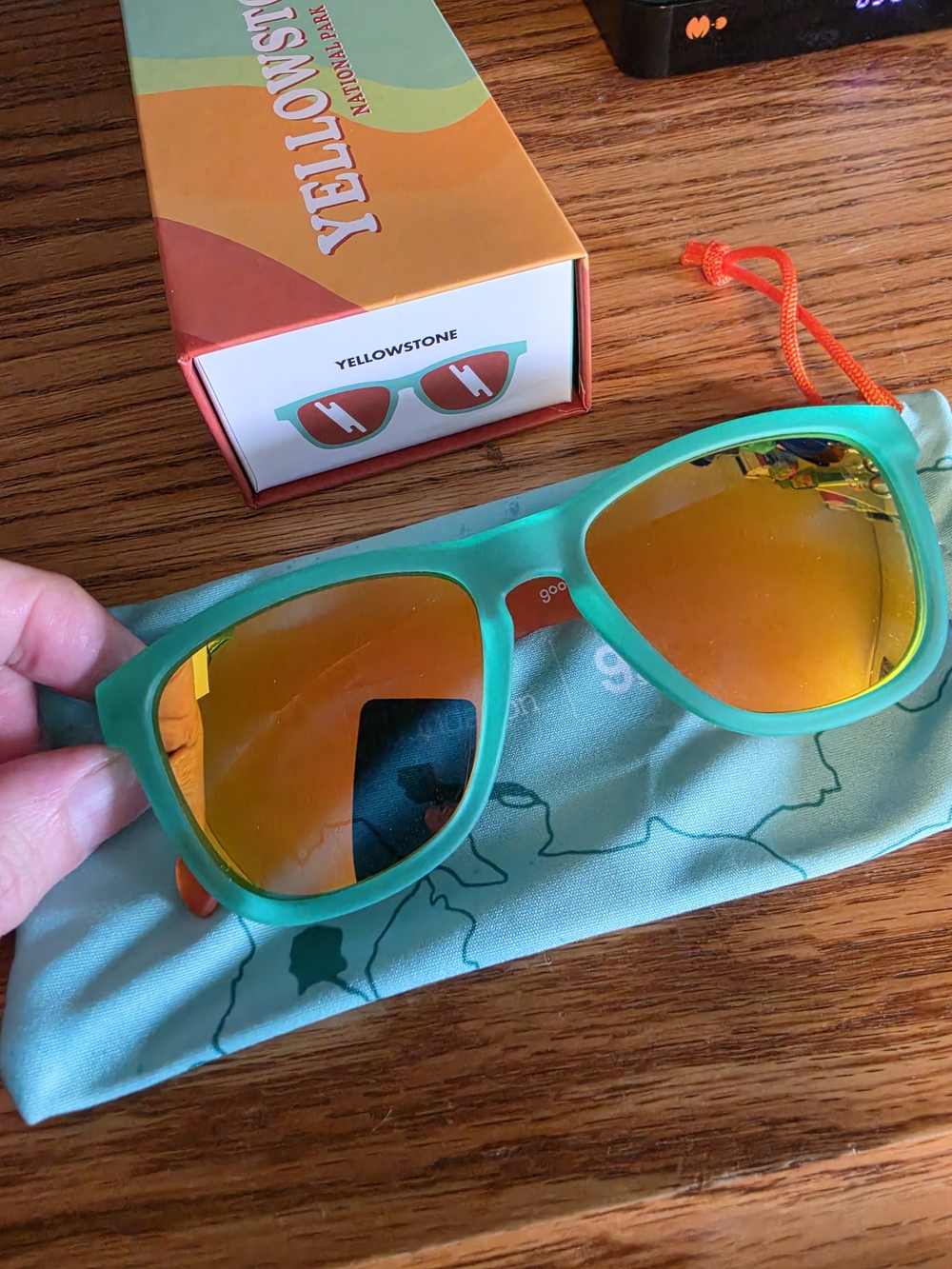 Yellowstone Women’s Green Frame Sunglasses with Orange Mirrored Lenses
